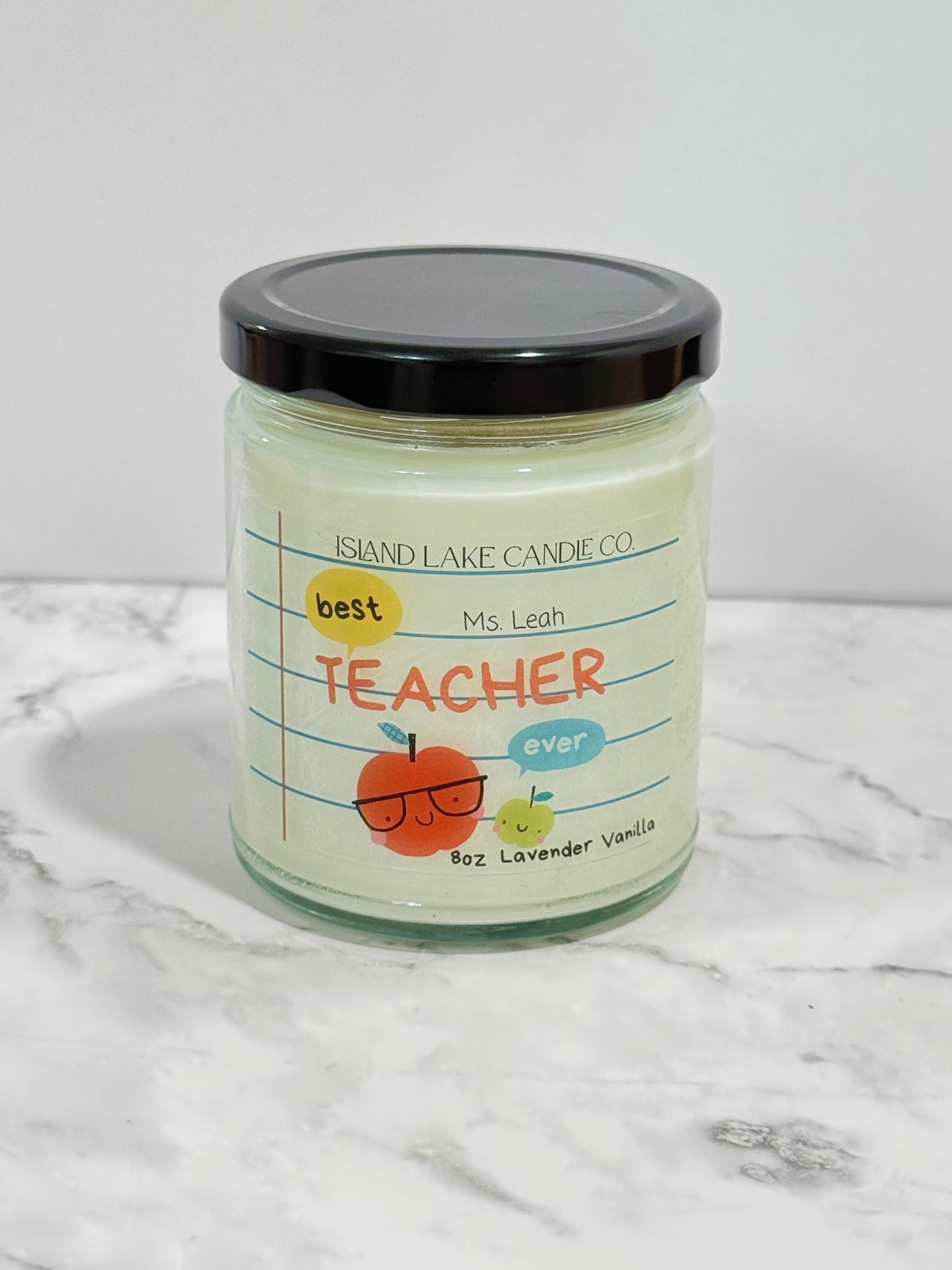 Custom Teacher Label candle